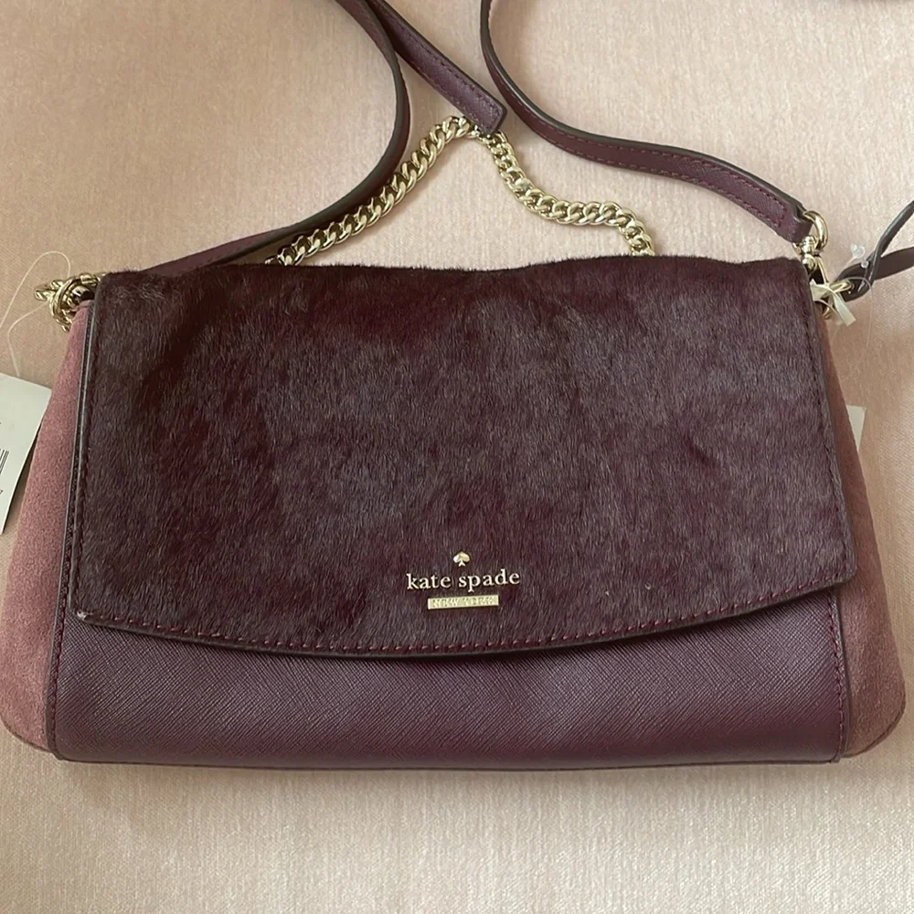 Kate Spade Laurel Way Haircalf Greer Crossbody Deep Plum